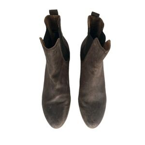Rag‎ & Bone Brown Oiled Suede Western Chelsea Boots 41 US 10.5 Block Heel